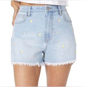Celebrity Pink Light High Rise “The Doll Daisy” Distressed Jean Shorts